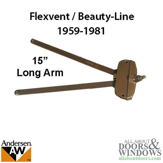 Andersen awning window Operator, Flexivent, Beauty-Line, 15" Long Arm in Bronze