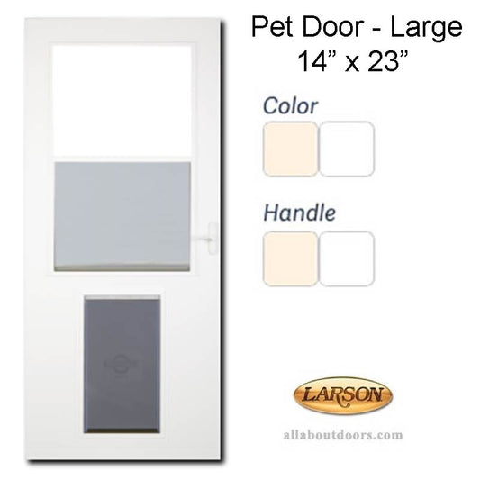 Larson Built in Pet Door, 14 x 23 Flap Opening, Storm Door