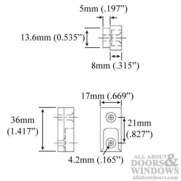 Lock Plate - Roller version - Die Cast - 5mm - Lock Plate - Roller version - Die Cast - 5mm