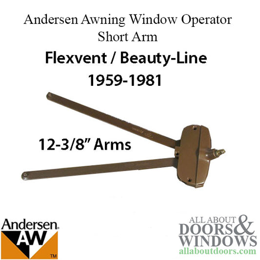 Andersen awning window Operator, Flexivent, Beauty-Line 12-3/8  Short Arm - Bronze