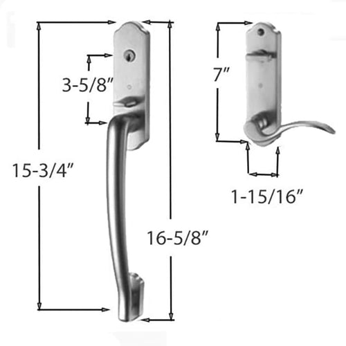 Hoppe Munchen HLS2000 Traditional Entrance Handle Set - Left Hand - Hoppe Munchen HLS2000 Traditional Entrance Handle Set - Left Hand