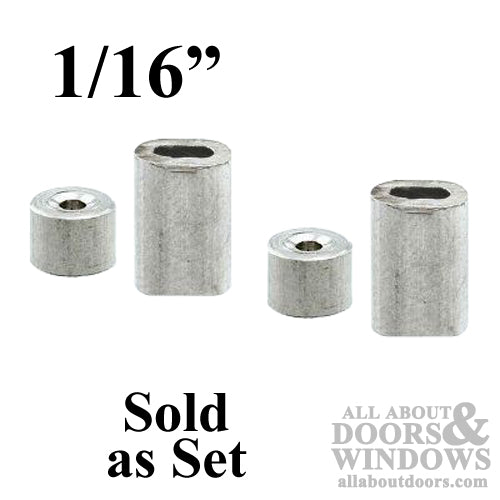Cable Ferrules and Stops, Garage door 1/16 Inch - Cable Ferrules and Stops, Garage door 1/16 Inch