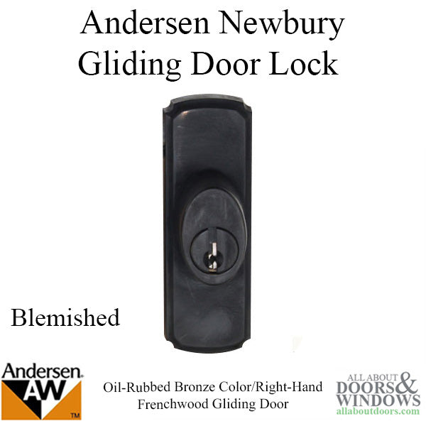 Andersen Frenchwood Gliding Door Hardware, Newbury/Lock Assembly w/keys - Oil Rubbed Bronze - RH - BLEMISHED - Andersen Frenchwood Gliding Door Hardware, Newbury/Lock Assembly w/keys - Oil Rubbed Bronze - RH - BLEMISHED