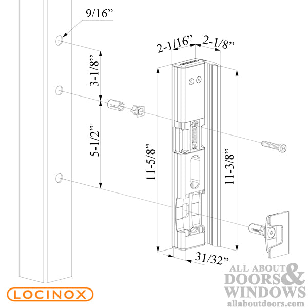Locinox Surface Mounted Electric Strike with Security Mushroom for Gates/Fences - Locinox Surface Mounted Electric Strike with Security Mushroom for Gates/Fences