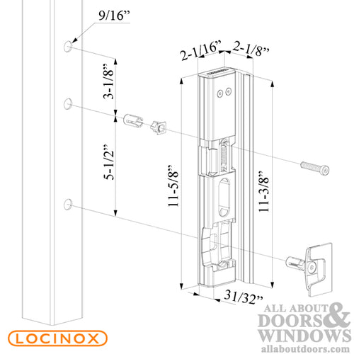 Locinox Surface Mounted Electric Strike with Security Mushroom for Gates/Fences - Locinox Surface Mounted Electric Strike with Security Mushroom for Gates/Fences