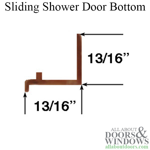 Guide, 7/16 inch Opening, Sliding Shower Door Bottom -  Disconti - Guide, 7/16 inch Opening, Sliding Shower Door Bottom -  Disconti