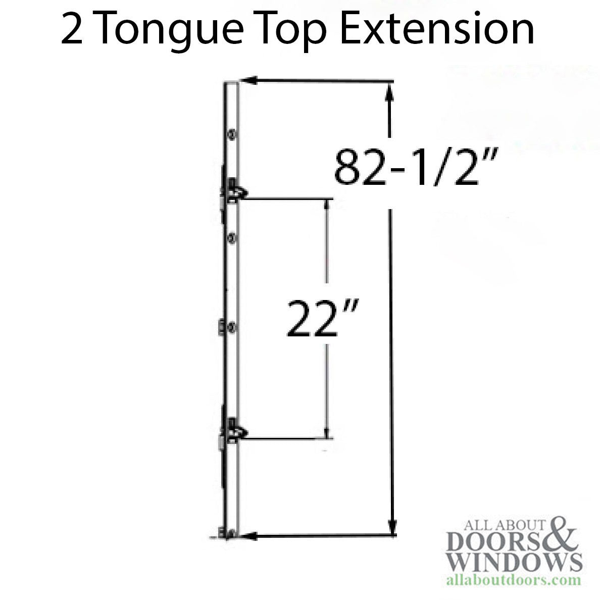 Hoppe 16mm Top Extension with 2 Tongues at 37.2 inches and 59.06 inches - Hoppe 16mm Top Extension with 2 Tongues at 37.2 inches and 59.06 inches