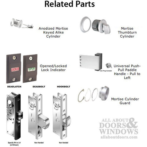 Deadlatch, Exit Door, 1-1/8  Backset, Flat Faceplate - Choose Color & Handing - Deadlatch, Exit Door, 1-1/8  Backset, Flat Faceplate - Choose Color & Handing