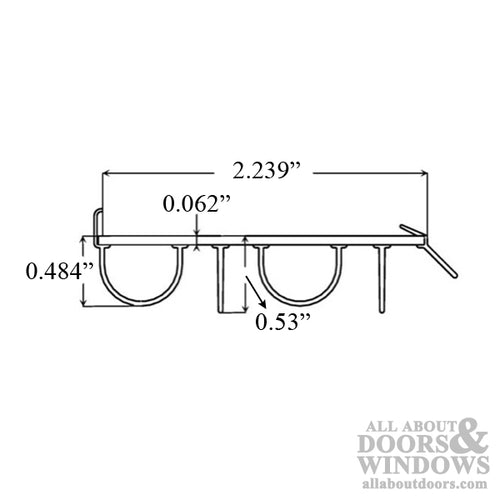 Door bottom sweep, staple / nail on, for 2-1/4