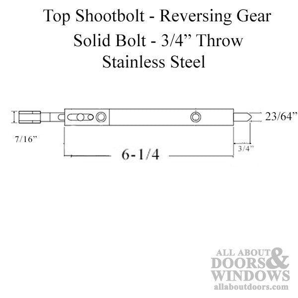 Secury Europa Reversing Gear, Top Shootbolt  - Stainless Steel - Secury Europa Reversing Gear, Top Shootbolt  - Stainless Steel