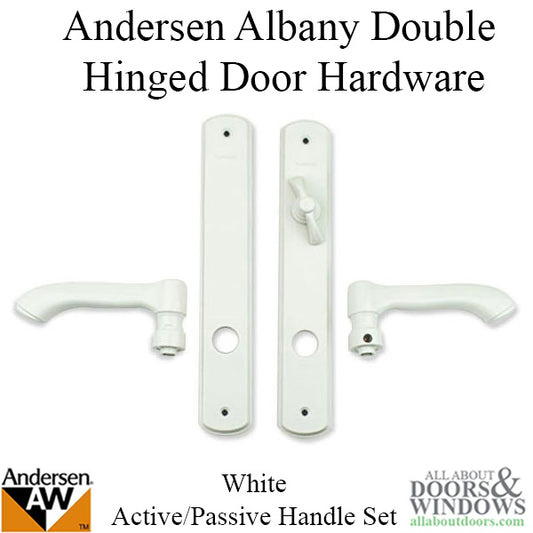 Andersen Albany Active / Passive Double Hinged Door Hardware Set - White