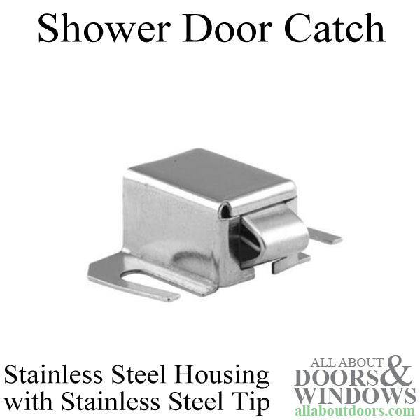 Shower Door Catch Stainless Steel Housing with Stainless Tip - Shower Door Catch Stainless Steel Housing with Stainless Tip