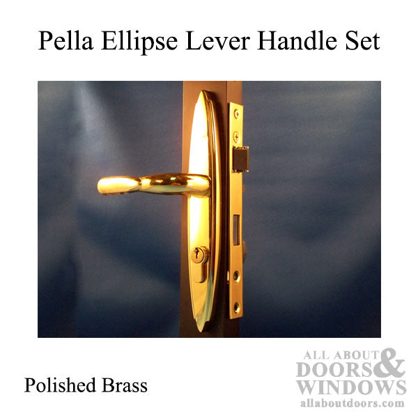 Unavailable Pella Select Ellipse Lever Handleset - Polished Brass - Unavailable Pella Select Ellipse Lever Handleset - Polished Brass