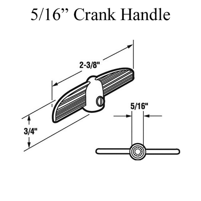 Crank Handle, 5/16 Inch Spline, T-Shape - Crank Handle, 5/16 Inch Spline, T-Shape