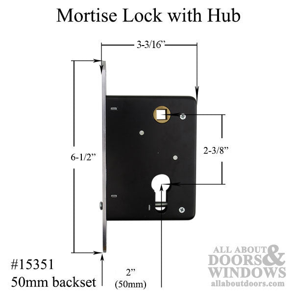 Mortise Lock With 2 Inch Hub For Sliding Doors Satin Chrome Mortise Lock - Mortise Lock With 2 Inch Hub For Sliding Doors Satin Chrome Mortise Lock