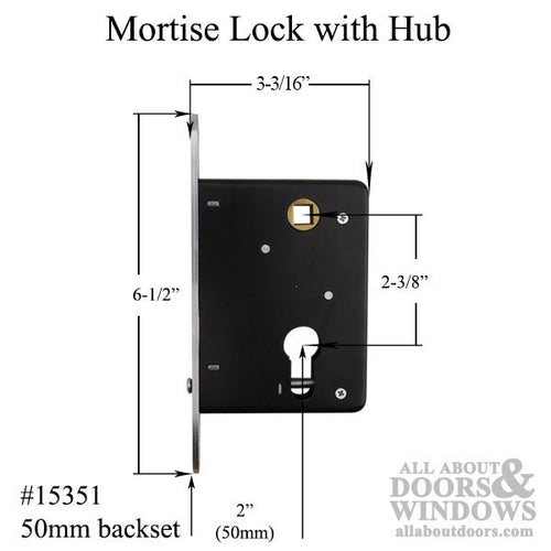 Mortise Lock With 2 Inch Hub For Sliding Doors Satin Chrome Mortise Lock - Mortise Lock With 2 Inch Hub For Sliding Doors Satin Chrome Mortise Lock