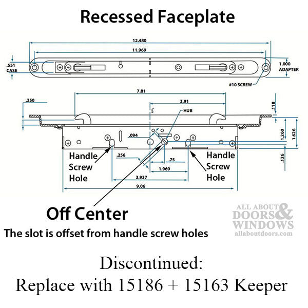 DISCONTINUED - Multipoint Mortise Deadlock for Sliding door, Recessed - Wood Do - DISCONTINUED - Multipoint Mortise Deadlock for Sliding door, Recessed - Wood Do