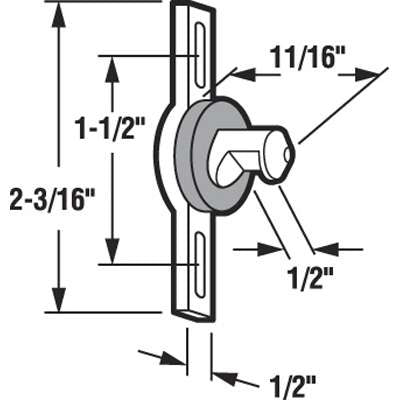 Discontinued Keeper - Sliding Patio Door, Diecast with Rubber Bumper - Zinc - Discontinued Keeper - Sliding Patio Door, Diecast with Rubber Bumper - Zinc