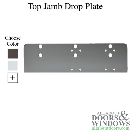 Drop Plate, Top Jamb Mounting for Heavy Duty Door Closer, Choose Finish - Drop Plate, Top Jamb Mounting for Heavy Duty Door Closer, Choose Finish