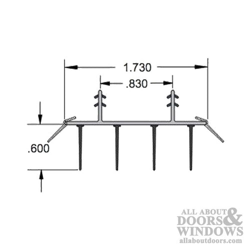 Door Bottom / Sweep, Snap-In, 2 Kerf  at 7/8 inch -  Brown/Tan - Door Bottom / Sweep, Snap-In, 2 Kerf  at 7/8 inch -  Brown/Tan