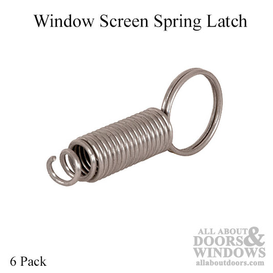 Window Screen Spring Latch, 1-1/4 Inches, Steel - 6 Pack