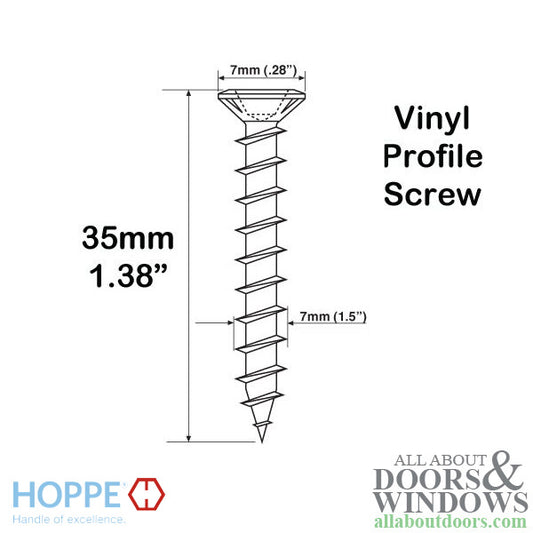 Screws, 7mm Head, 35mm Length  - Stainless Steel