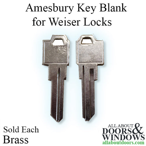 Amesbury Key Blank for Weiser Locks - Sold Each - Amesbury Key Blank for Weiser Locks - Sold Each