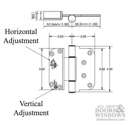 Adjustable Hinge All in One Vertical Horizontal NRP Hinge Fits Outswing Door Choose Color - Adjustable Hinge All in One Vertical Horizontal NRP Hinge Fits Outswing Door Choose Color