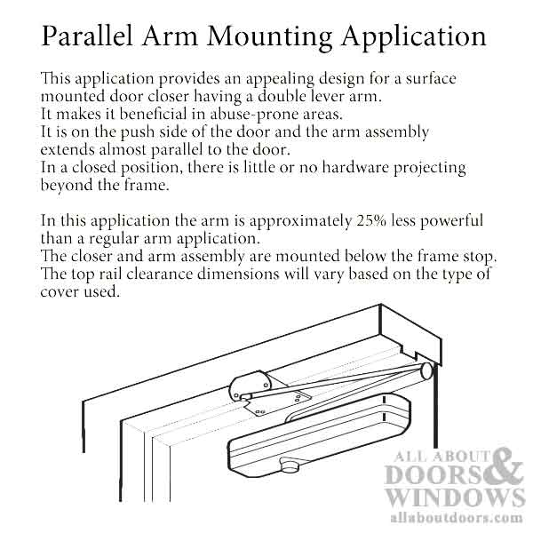 Parallel Arm Mounting Bracket for Heavy Duty Door Closer - Choose Color - Parallel Arm Mounting Bracket for Heavy Duty Door Closer - Choose Color