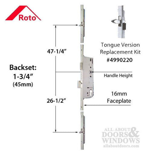 Roto Tongue 93 Multi-Point Lock 45mm - Discontinued, SEE NOTES - Roto Tongue 93 Multi-Point Lock 45mm - Discontinued, SEE NOTES