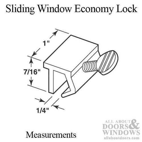 Sliding Window Economy Lock, Extruded Aluminum, White - Sliding Window Economy Lock, Extruded Aluminum, White