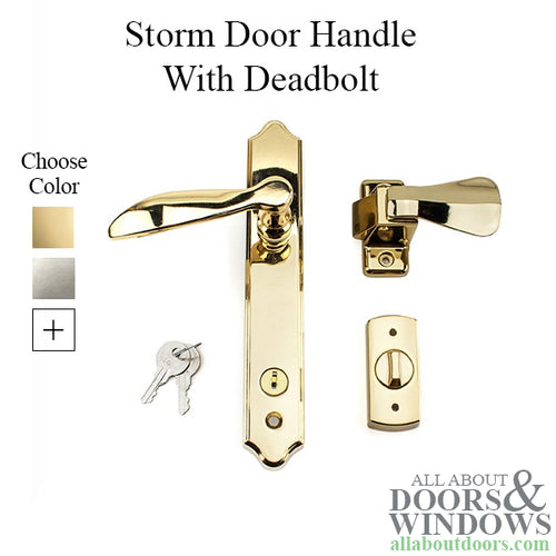 Storm Door Lever Handleset with Deadbolt - Choose Color - Storm Door Lever Handleset with Deadbolt - Choose Color