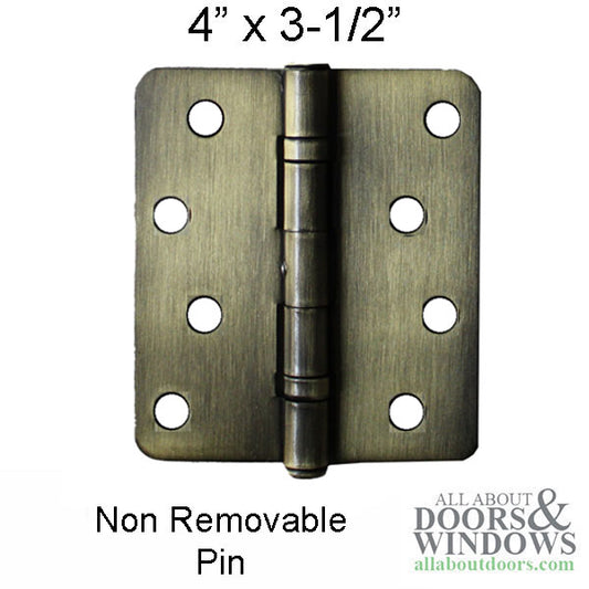 Ball Bearing Button Tip 1/4 radius Hinge 4 x 3-1/2 NRP