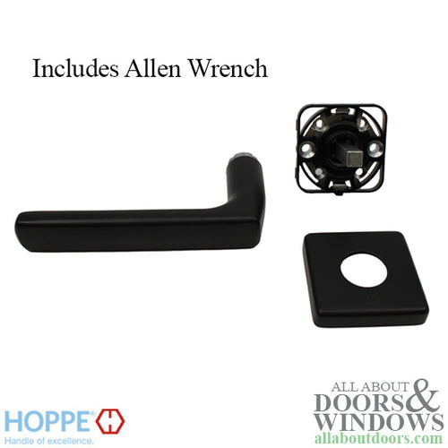 Hoppe Dallas Half Handle for Interior Entrance Doors - Black - Hoppe Dallas Half Handle for Interior Entrance Doors - Black