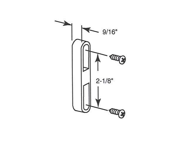 Keeper - Sliding Patio Door, Diecast - Zinc Plated - Keeper - Sliding Patio Door, Diecast - Zinc Plated