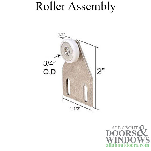 Shower door roller: 3/4  Wheel w/ Bracket