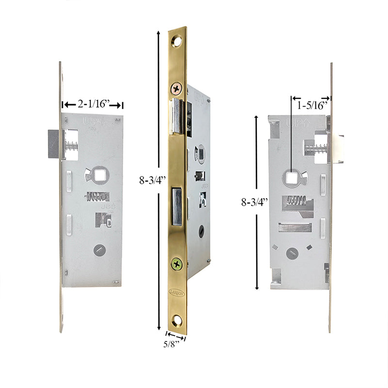 Larson Mortise Lock Body American Cylinder with 33mm Backset - Larson Mortise Lock Body American Cylinder with 33mm Backset