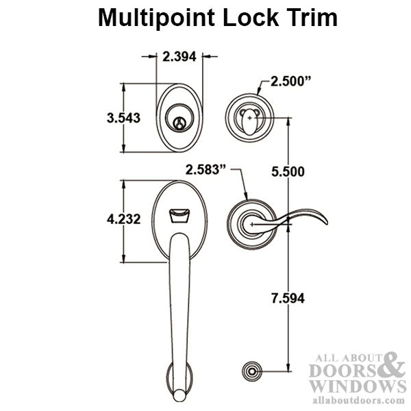 Winslow Active Keyed Multipoint Lock Trim Wave Lever Schlage 5 Pin Keyway - Winslow Active Keyed Multipoint Lock Trim Wave Lever Schlage 5 Pin Keyway