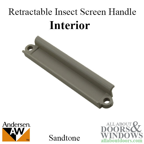 Retractable Insect Screen Interior Handle, June 2007 - Present, Andersen Frenchwood Gliding Doors - Sandtone - Retractable Insect Screen Interior Handle, June 2007 - Present, Andersen Frenchwood Gliding Doors - Sandtone