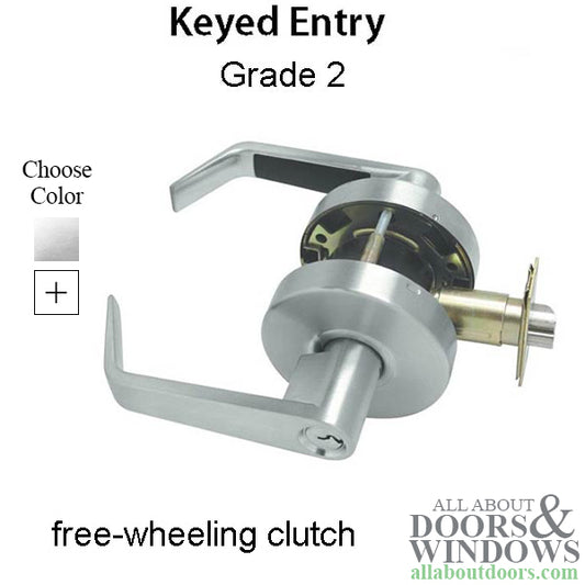 Grade 2, Entry Lever Lock, 2-3/4bs, Commercial - Choose Color