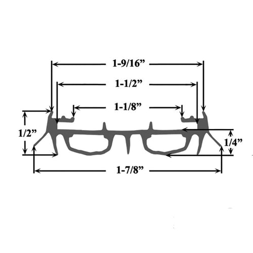 Slide on door bottom/sweep, Low-Profile - 42 Inch - Beige - Slide on door bottom/sweep, Low-Profile - 42 Inch - Beige