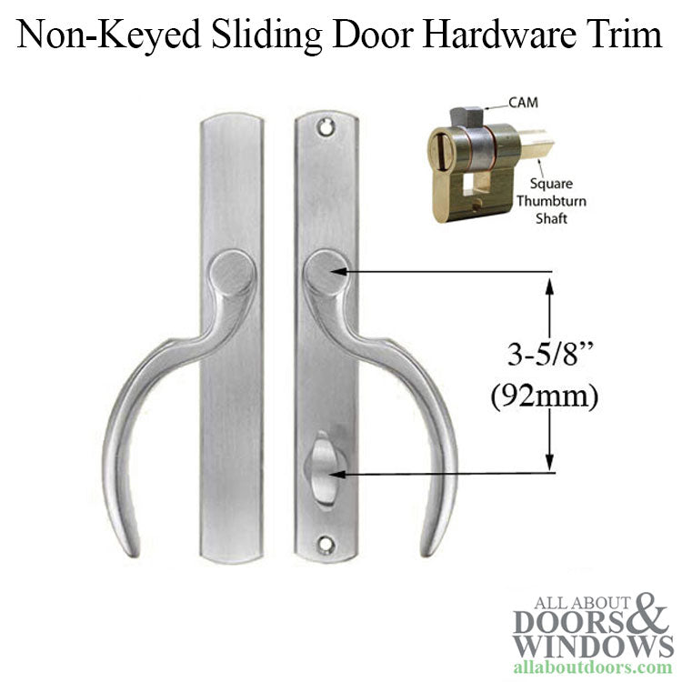 Fontana Non-Keyed Entry, Winkhaus Sliding Door Hardware Trim - Fontana Non-Keyed Entry, Winkhaus Sliding Door Hardware Trim