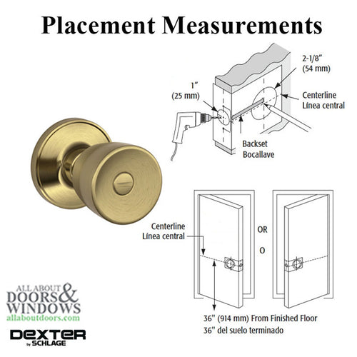 Dexter Byron J40-609 Privacy Knob - Antique Brass - BLEMISHED - Dexter Byron J40-609 Privacy Knob - Antique Brass - BLEMISHED