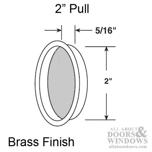 Pull Handle, 2 inch  diameter - Brass plated - Pull Handle, 2 inch  diameter - Brass plated