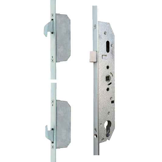 Storm Door Multipoint Lock with Top and Bottom Hooks and Spring Latch