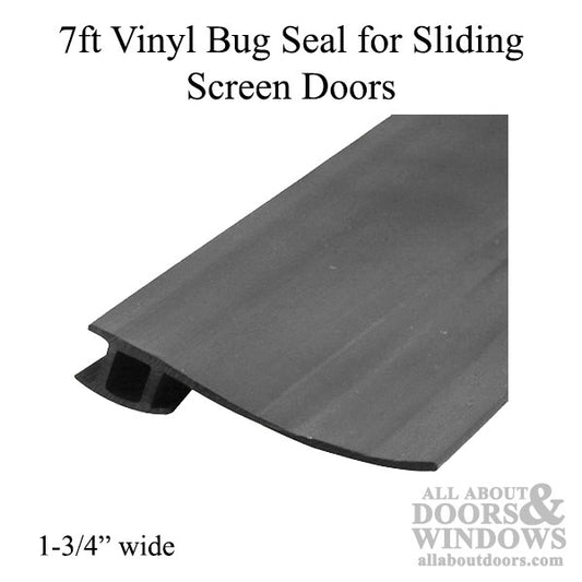 Vinyl Bug Seal 1-3/4" Wide for Sliding Screen Door 7 Feet - Black