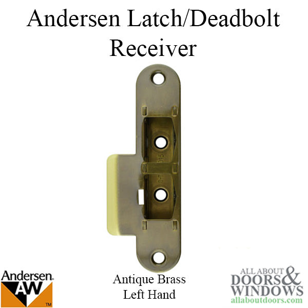 Latch and DeadBolt Receiver Left Hand - Ant. Brass - Frenchwood - Latch and DeadBolt Receiver Left Hand - Ant. Brass - Frenchwood