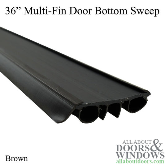 DB 370 Door bottom / sweep Multi Fin Nail,  low Profile, staple-on, 36 - Brown