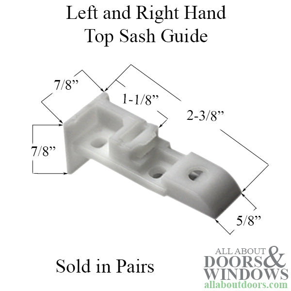 Top Sash Guide - Right and Left Set - Plastic, White - Top Sash Guide - Right and Left Set - Plastic, White