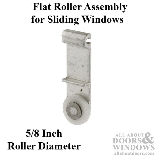 Roller Assembly (Flat) - Sliding Windows, Vertical Rail - Aluminum / Nylon